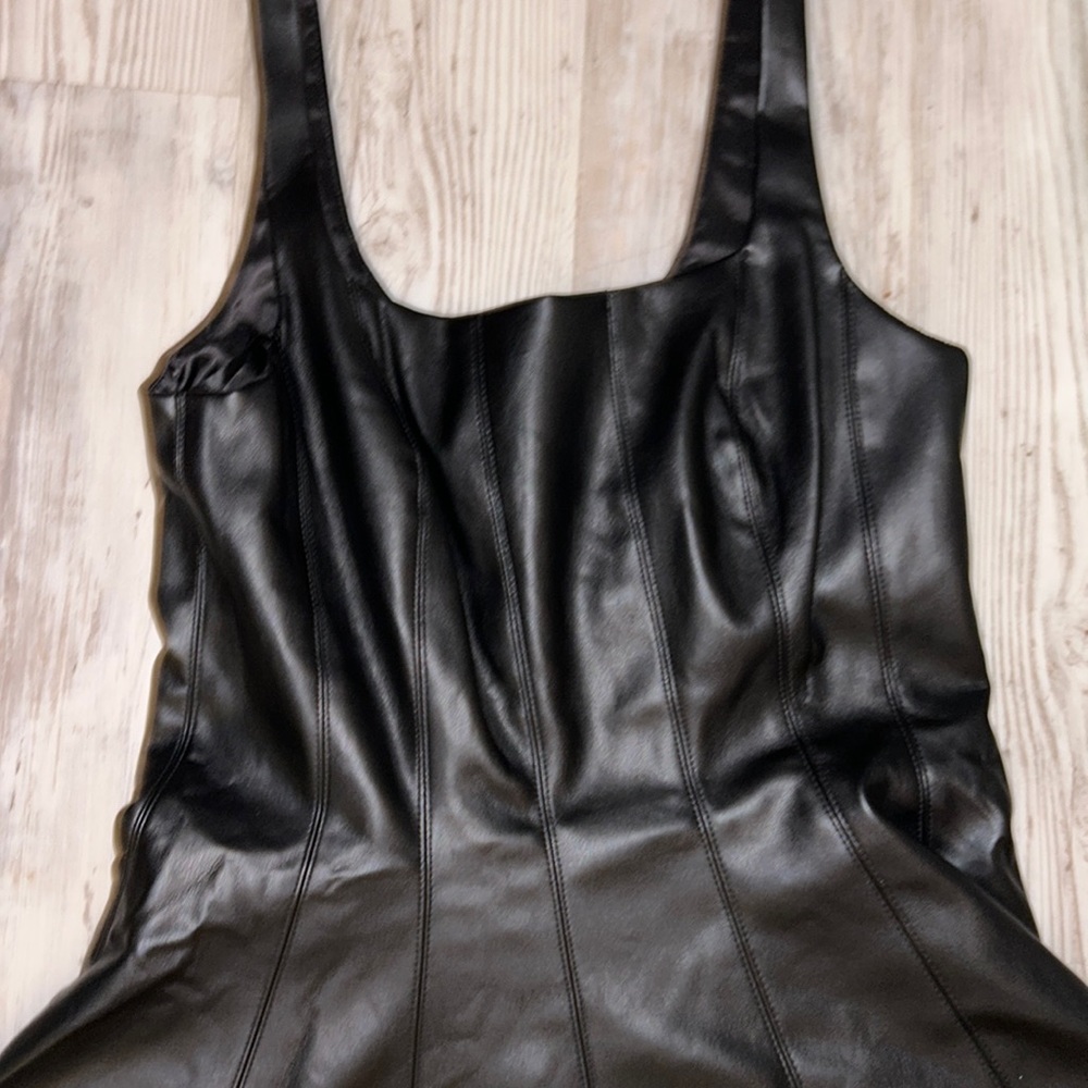Brand new perfect condition 7 for all mankind fAux leather black dress.with tags